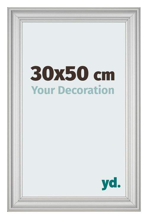 Photo Frame 30x50cm Silver Matte MDF Lazio Front Size | Yourdecoration.co.uk