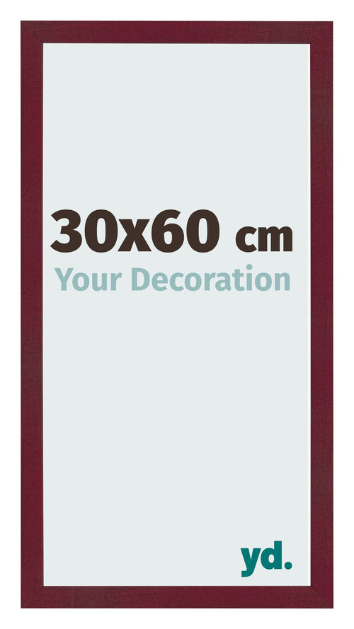 Photo Frame 30x60 cm Wine Red Swept MDF Bologna Front Size | Yourdecoration.co.uk