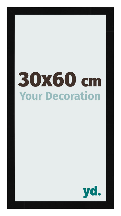 Photo Frame 30x60cm Black High Gloss MDF Bologna Front Size | Yourdecoration.co.uk
