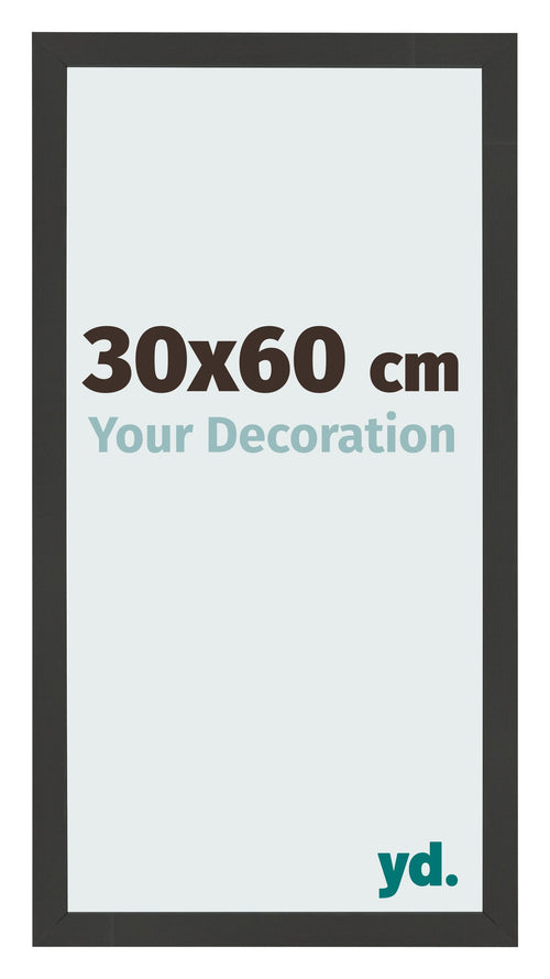 Photo Frame 30x60cm Black Woodgrain MDF Bologna Front Size | Yourdecoration.co.uk