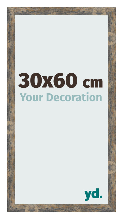 Photo Frame 30x60cm Blue Gold Melange MDF Bologna Front Size | Yourdecoration.co.uk