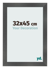 Photo Frame 32x45cm Black Silver Polished MDF Pisa Front Size | Yourdecoration.co.uk