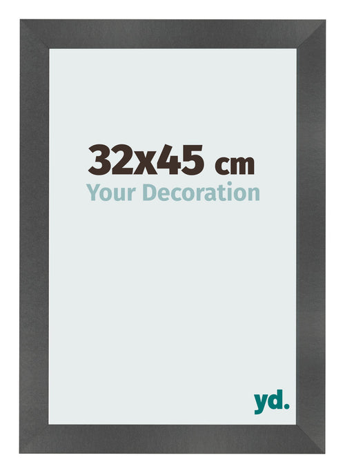 Photo Frame 32x45cm Black Silver Polished MDF Pisa Front Size | Yourdecoration.co.uk