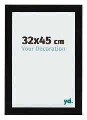 Photo Frame 32x45cm Black Silver Polished MDF Pisa Front Size | Yourdecoration.co.uk