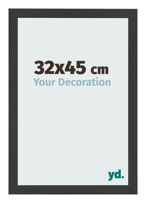 Photo Frame 32x45cm Black Woodgrain MDF Bologna Front Size | Yourdecoration.co.uk