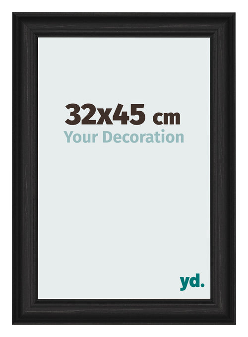 Photo Frame 32x45cm Black Woodgrain MDF Lazio Front Size | Yourdecoration.co.uk