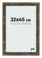 Photo Frame 32x45cm Blue Gold Melange MDF Pisa Front Size | Yourdecoration.co.uk