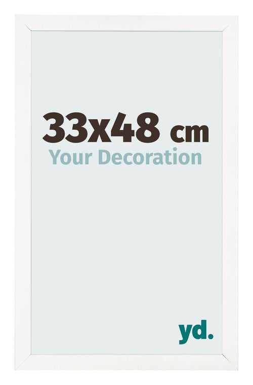 Photo Frame 33x48 cm White High Gloss MDF Bologna Front Size | Yourdecoration.co.uk