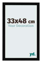 Photo Frame 33x48cm Black High Gloss MDF Bologna Front Size | Yourdecoration.co.uk