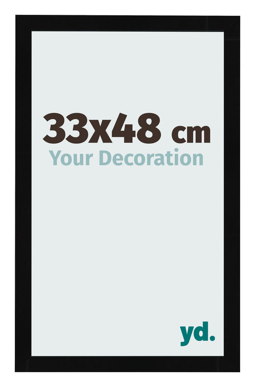 Photo Frame 33x48cm Black High Gloss MDF Bologna Front Size | Yourdecoration.co.uk