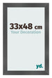 Photo Frame 33x48cm Black Silver Polished MDF Pisa Front Size | Yourdecoration.co.uk