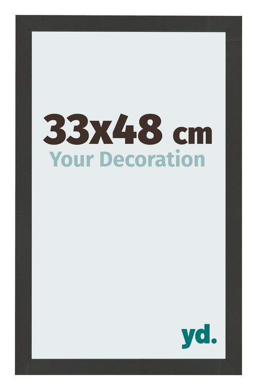 Photo Frame 33x48cm Black Woodgrain MDF Bologna Front Size | Yourdecoration.co.uk