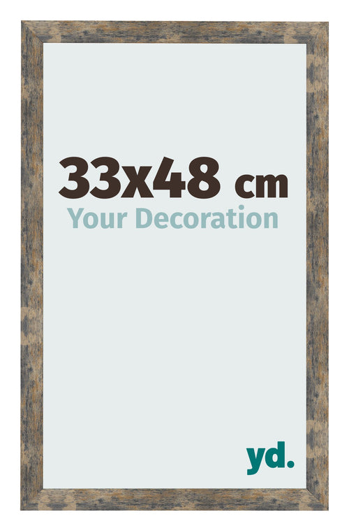 Photo Frame 33x48cm Blue Gold Melange MDF Bologna Front Size | Yourdecoration.co.uk