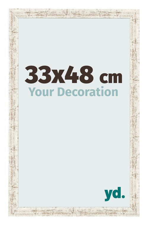 Photo Frame 33x48cm White Vintage MDF Bologna Front Size | Yourdecoration.co.uk