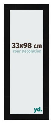 Photo Frame 33x98cm Black Silver Polished MDF Pisa Front Size | Yourdecoration.co.uk