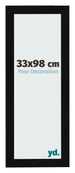 Photo Frame 33x98cm Black Silver Polished MDF Pisa Front Size | Yourdecoration.co.uk
