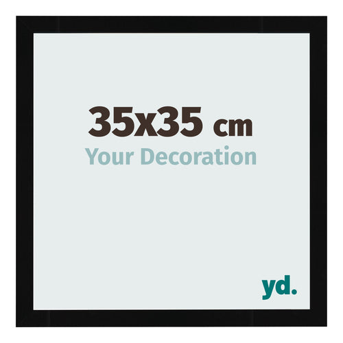 Photo Frame 35x35cm Black High Gloss MDF Bologna Front Size | Yourdecoration.co.uk