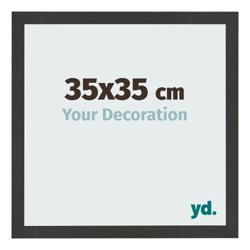Photo Frame 35x35cm Black Woodgrain MDF Bologna Front Size | Yourdecoration.co.uk