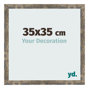 Photo Frame 35x35cm Blue Gold Melange MDF Bologna Front Size | Yourdecoration.co.uk