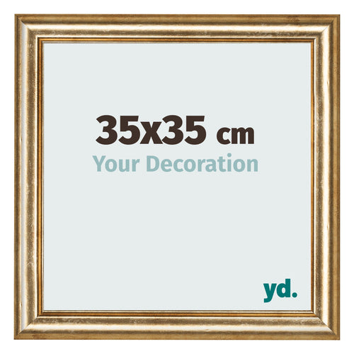 Photo Frame 35x35cm Gold Antique MDF Lazio Front Size | Yourdecoration.co.uk