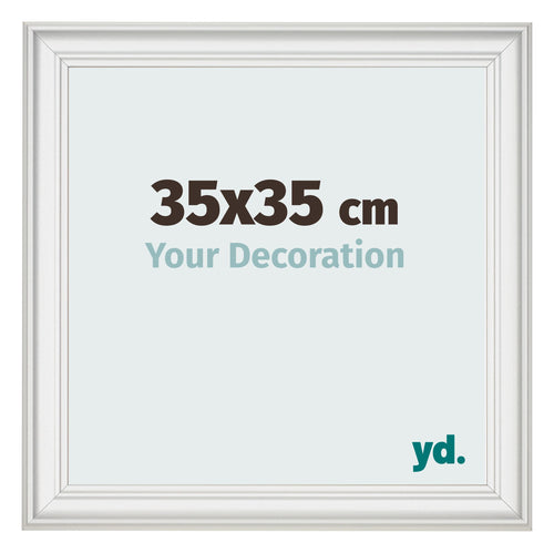 Photo Frame 35x35cm White Swept MDF Lazio Front Size | Yourdecoration.co.uk