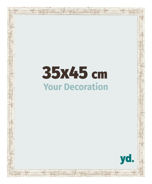 Photo Frame 35x45cm White Vintage MDF Bologna Front Size | Yourdecoration.co.uk