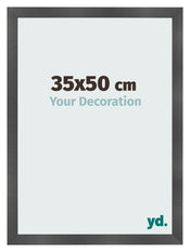 Photo Frame 35x50cm Black Silver Polished MDF Pisa Front Size | Yourdecoration.co.uk