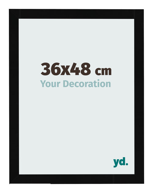 Photo Frame 36x48cm Black High Gloss MDF Bologna Front Size | Yourdecoration.co.uk