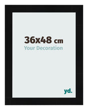 Photo Frame 36x48cm Black Silver Polished MDF Pisa Front Size | Yourdecoration.co.uk
