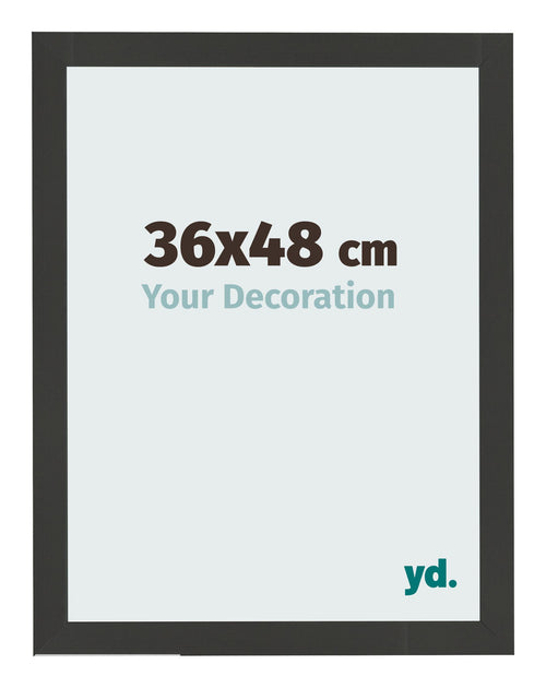 Photo Frame 36x48cm Black Woodgrain MDF Bologna Front Size | Yourdecoration.co.uk