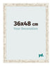 Photo Frame 36x48cm White Vintage MDF Bologna Front Size | Yourdecoration.co.uk