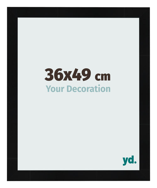 Photo Frame 36x49cm Black Silver Polished MDF Pisa Front Size | Yourdecoration.co.uk
