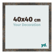 Photo Frame 40x40 cm Oxidized Metal MDF Bologna Front Size | Yourdecoration.co.uk