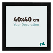 Photo Frame 40x40cm Black Silver Polished MDF Pisa Front Size | Yourdecoration.co.uk