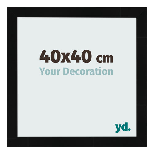 Photo Frame 40x40cm Black Silver Polished MDF Pisa Front Size | Yourdecoration.co.uk
