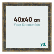 Photo Frame 40x40cm Blue Gold Melange MDF Pisa Front Size | Yourdecoration.co.uk