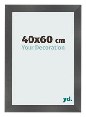 Photo Frame 40x60cm Black Silver Polished MDF Pisa Front Size | Yourdecoration.co.uk