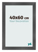 Photo Frame 40x60cm Black Silver Polished MDF Pisa Front Size | Yourdecoration.co.uk