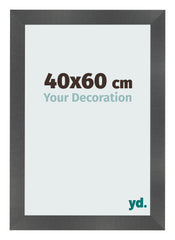 Photo Frame 40x60cm Black Silver Polished MDF Pisa Front Size | Yourdecoration.co.uk