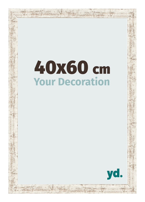 Photo Frame 40x60cm White Vintage MDF Bologna Front Size | Yourdecoration.co.uk