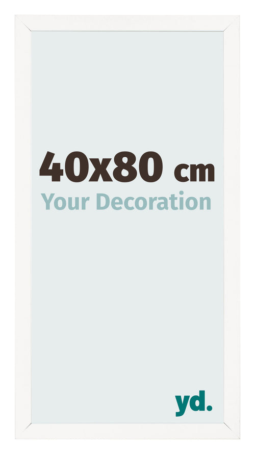 Photo Frame 40x80 cm White High Gloss MDF Bologna Front Size | Yourdecoration.co.uk