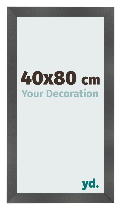 Photo Frame 40x80cm Black Silver Polished MDF Pisa Front Size | Yourdecoration.co.uk