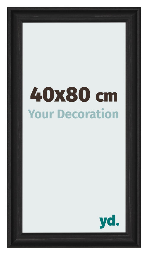 Photo Frame 40x80cm Black Woodgrain MDF Lazio Front Size | Yourdecoration.co.uk