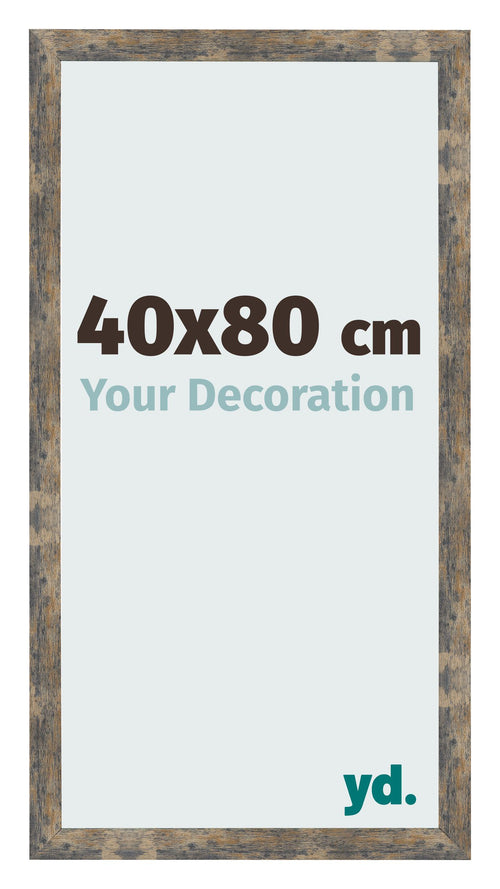 Photo Frame 40x80cm Blue Gold Melange MDF Bologna Front Size | Yourdecoration.co.uk