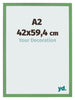 Photo Frame 42x59 4 cm A2 Green MDF Bologna Front Size | Yourdecoration.co.uk