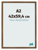 Photo Frame 42x59 4 cm A2 Oak Rustic MDF Bologna Front Size | Yourdecoration.co.uk