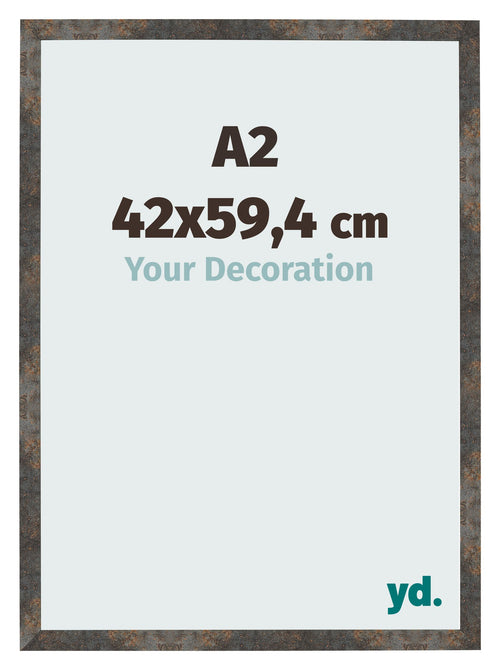 Photo Frame 42x59 4 cm A2 Oxidized Metal MDF Bologna Front Size | Yourdecoration.co.uk
