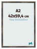 Photo Frame 42x59 4 cm A2 Oxidized Metal MDF Bologna Front Size | Yourdecoration.co.uk