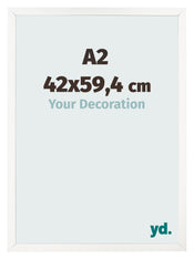 Photo Frame 42x59 4 cm A2 White High Gloss MDF Bologna Front Size | Yourdecoration.co.uk