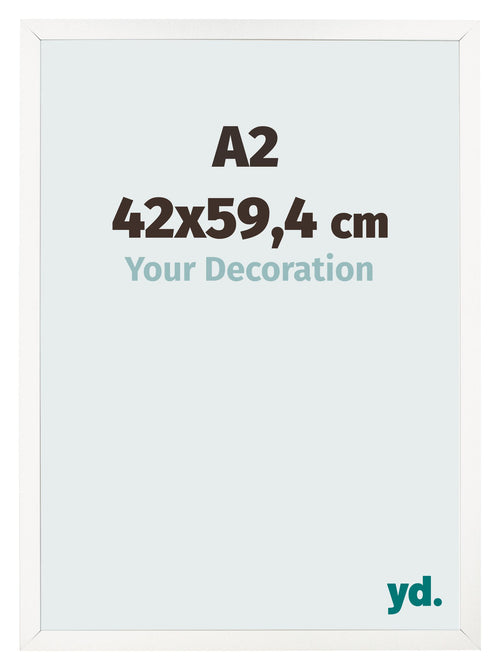 Photo Frame 42x59 4 cm A2 White High Gloss MDF Bologna Front Size | Yourdecoration.co.uk